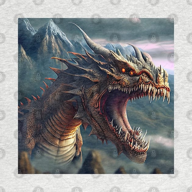 Dragon Red Eyes Sharp Teeth by tfortwo